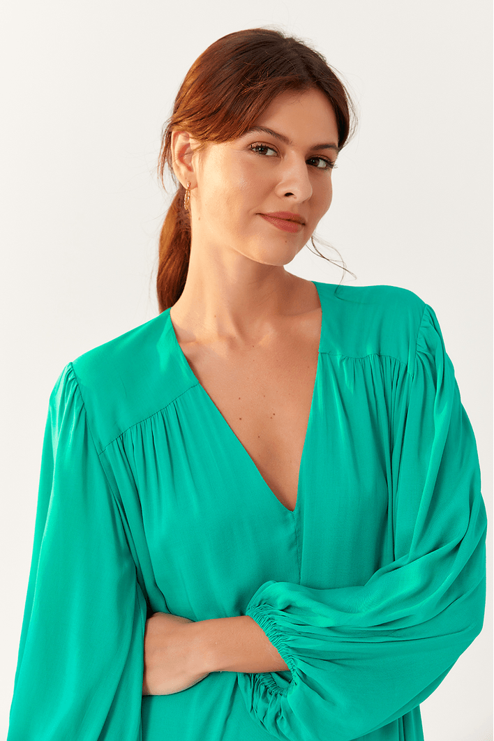 Vestido Midi Mangão