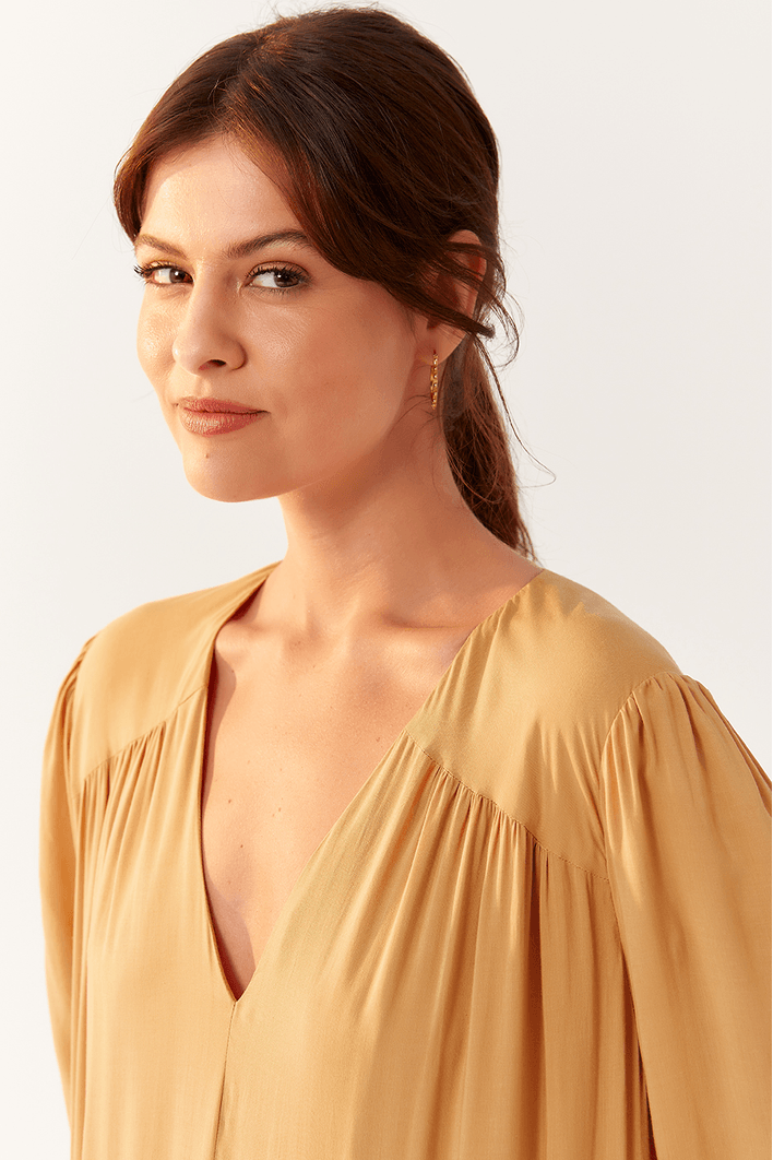 Vestido Midi Mangão