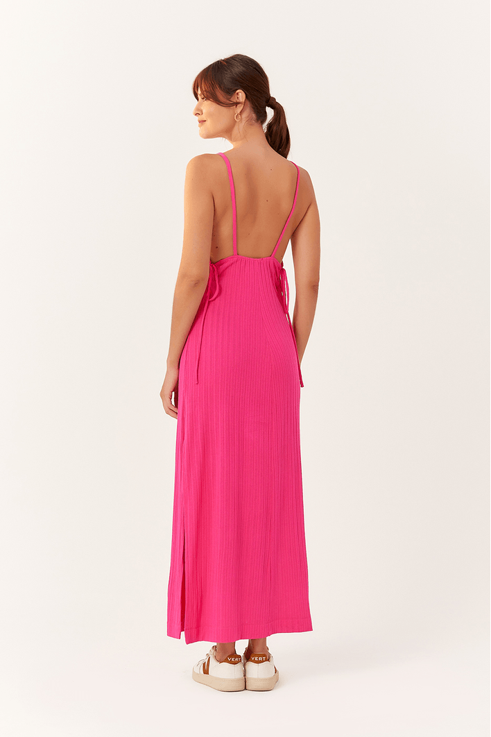 Vestido Canelado Detalhe Lateral Bf