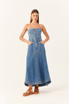 Vestido Jeans Recorte Bojo