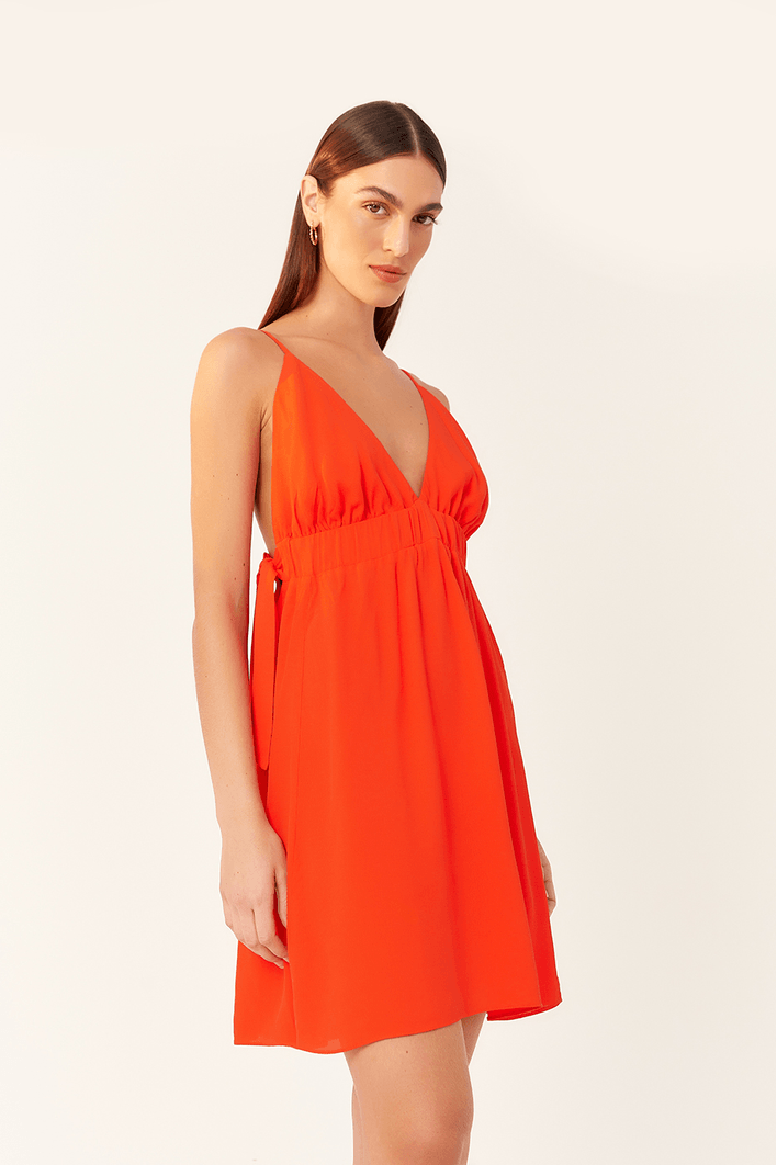 Vestido Crepe Amarração Lateral Bf