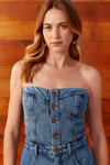 Vestido Jeans Recorte Bojo