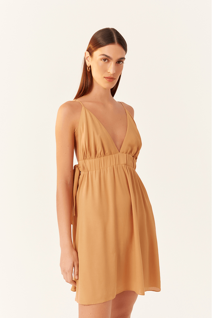 Vestido Crepe Amarração Lateral Bf