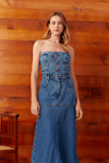 Vestido Jeans Recorte Bojo