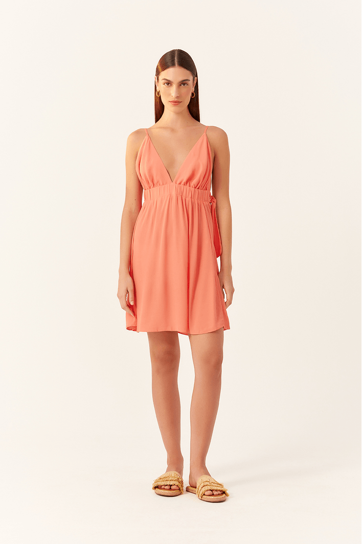 Vestido Crepe Amarração Lateral Bf