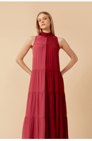 Vestido Crepe Cropped Bicolor