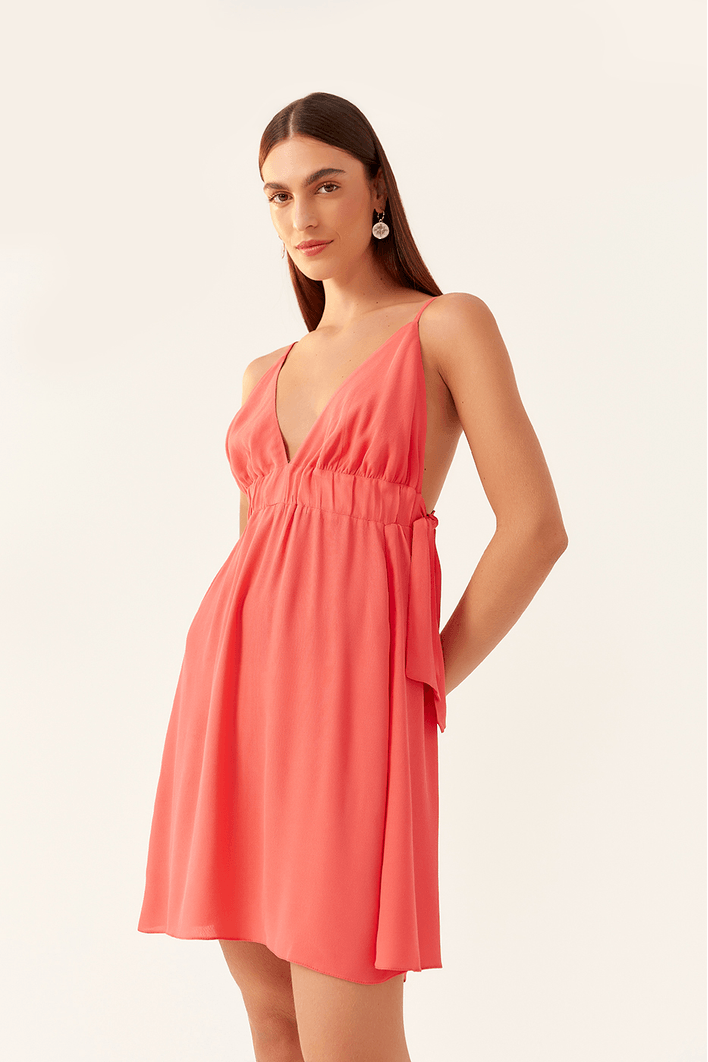 Vestido Crepe Amarração Lateral Bf
