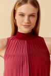 Vestido Crepe Cropped Bicolor