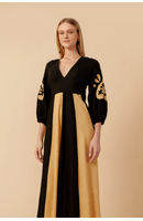 Vestido Cropped Linho Bordado Manga