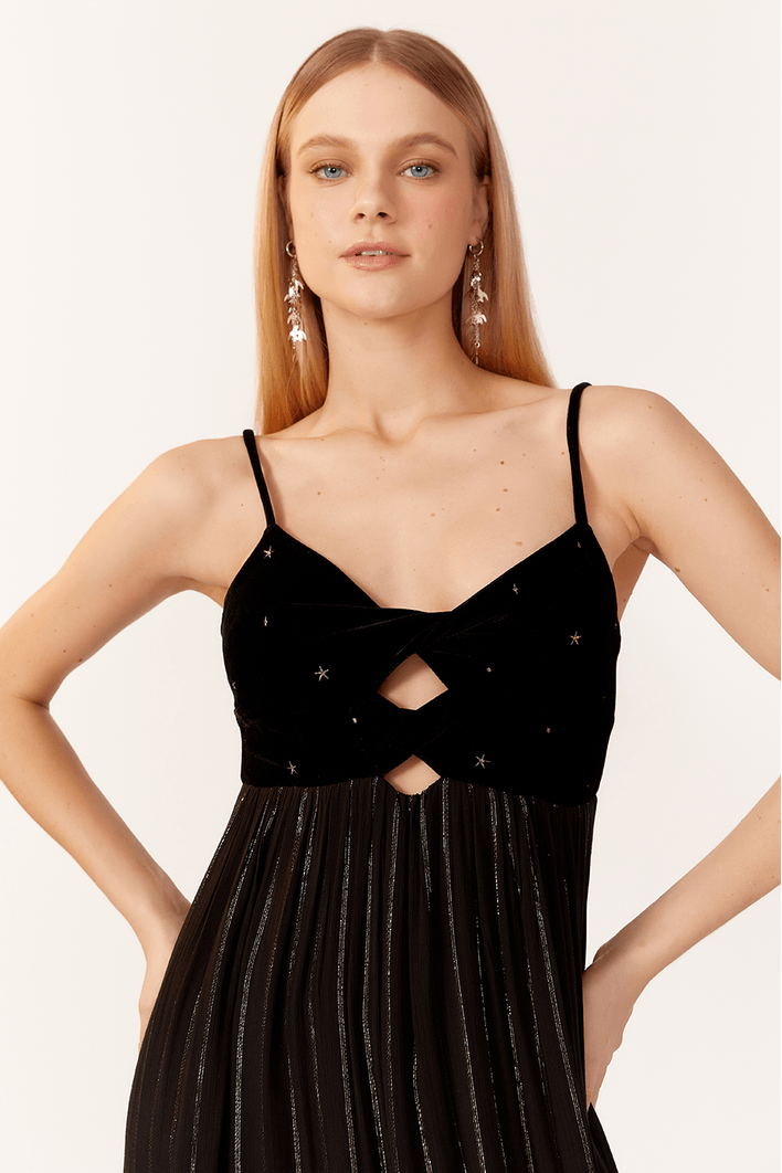 Vestido Cropped Lurex Ceu Estrelado