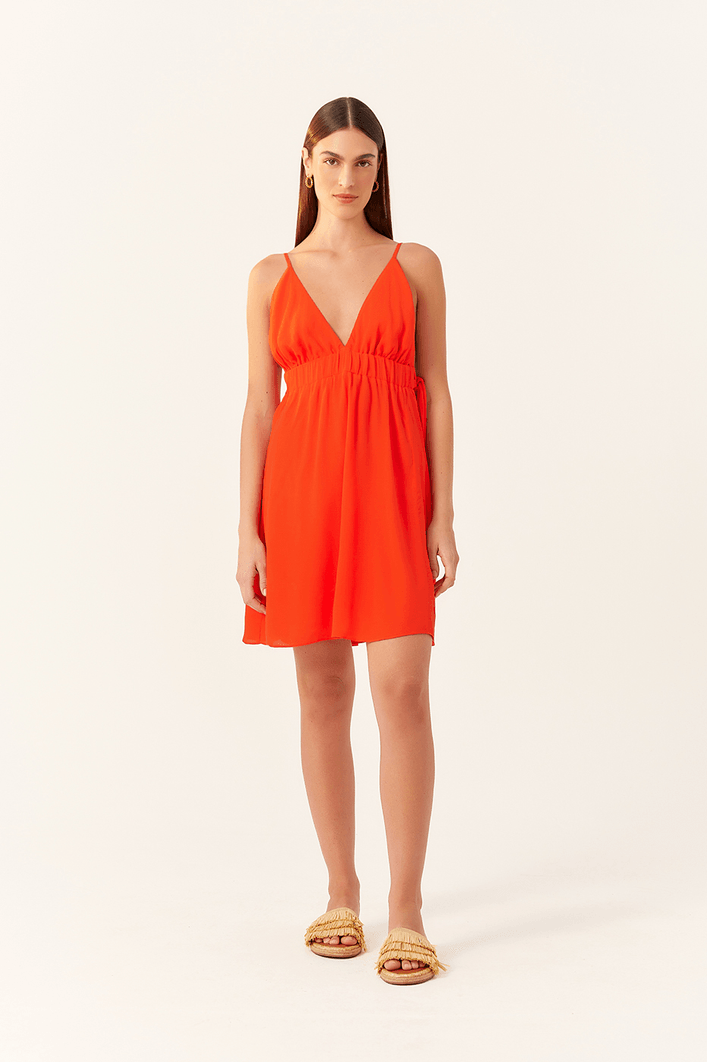 Vestido Crepe Amarração Lateral Bf