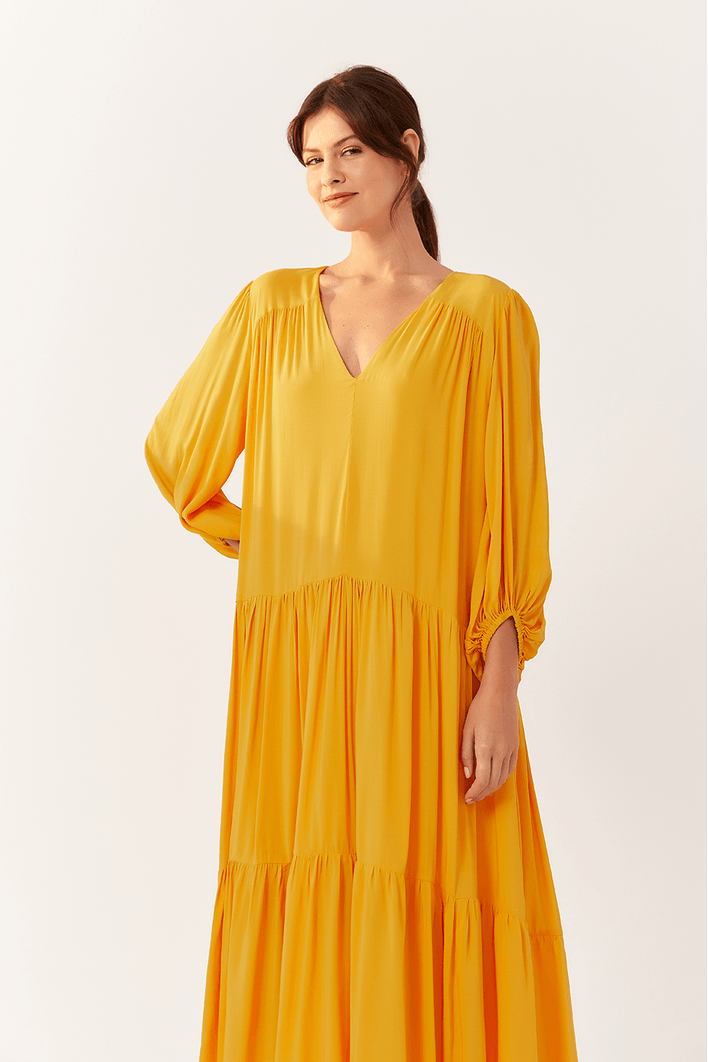 Vestido Midi Mangão