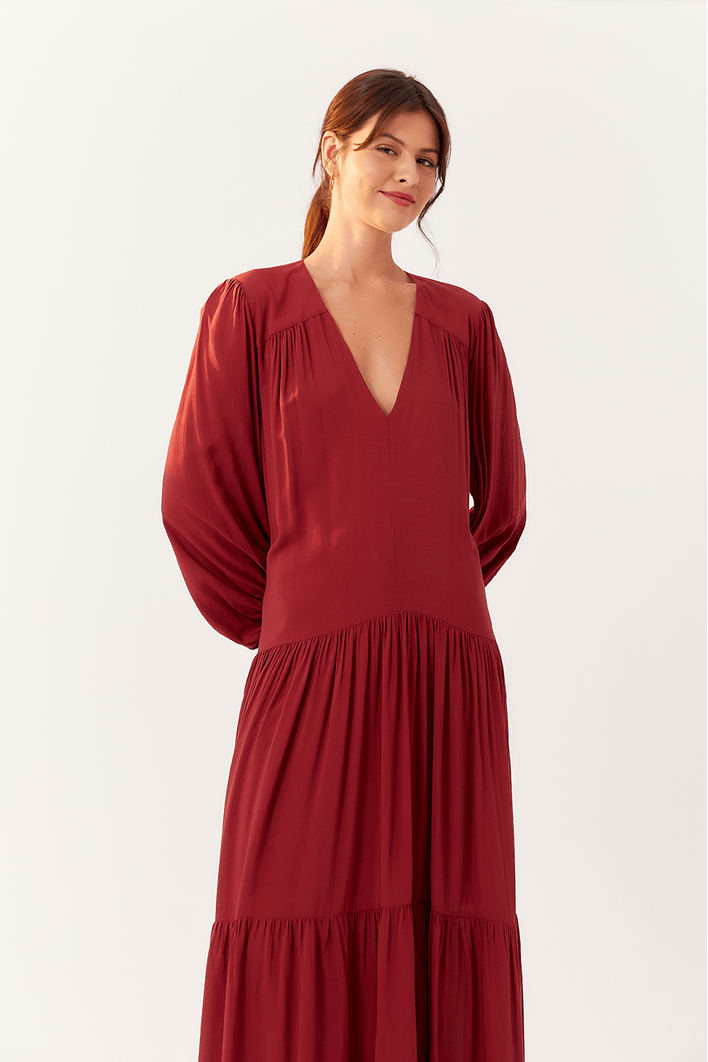 Vestido Midi Mangão