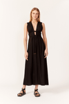 Vestido Cropped Linho Cadarço Encapado