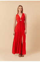 Vestido Cropped Crepe Frente Vazada