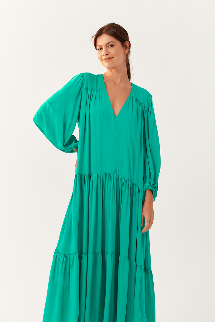 Vestido Midi Mangão