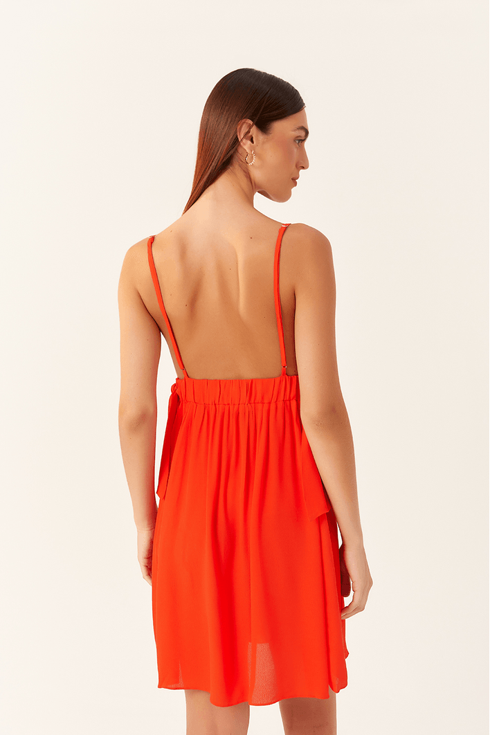 Vestido Crepe Amarração Lateral Bf
