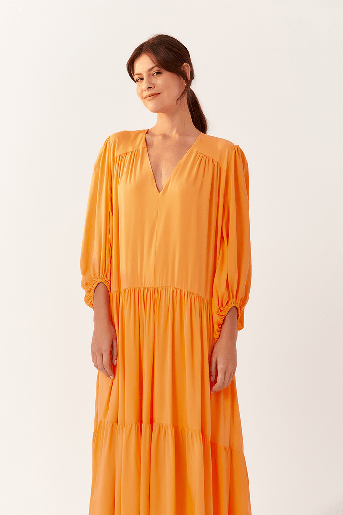 Vestido Midi Mangão