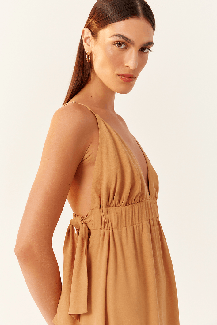 Vestido Crepe Amarração Lateral Bf