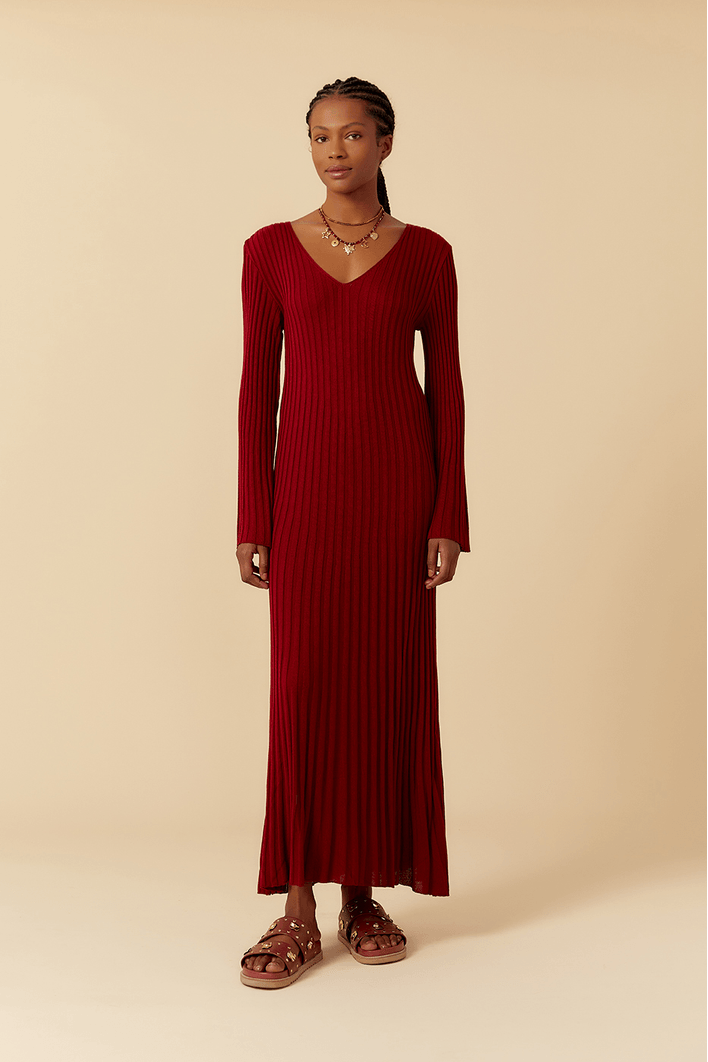Vestido Tricot Vintage Canelado