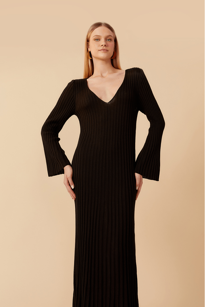 Vestido Tricot Vintage Canelado