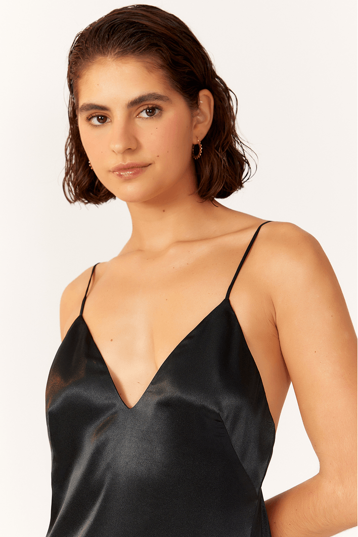 Vestido Slip Dress Cropped Cetim