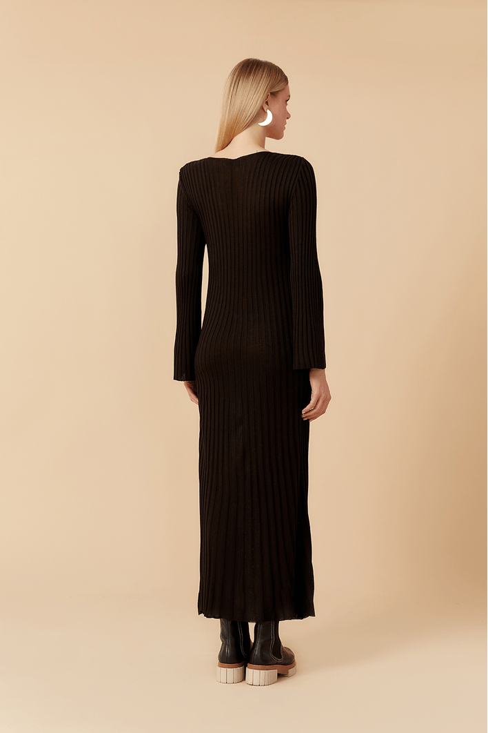 Vestido Tricot Vintage Canelado