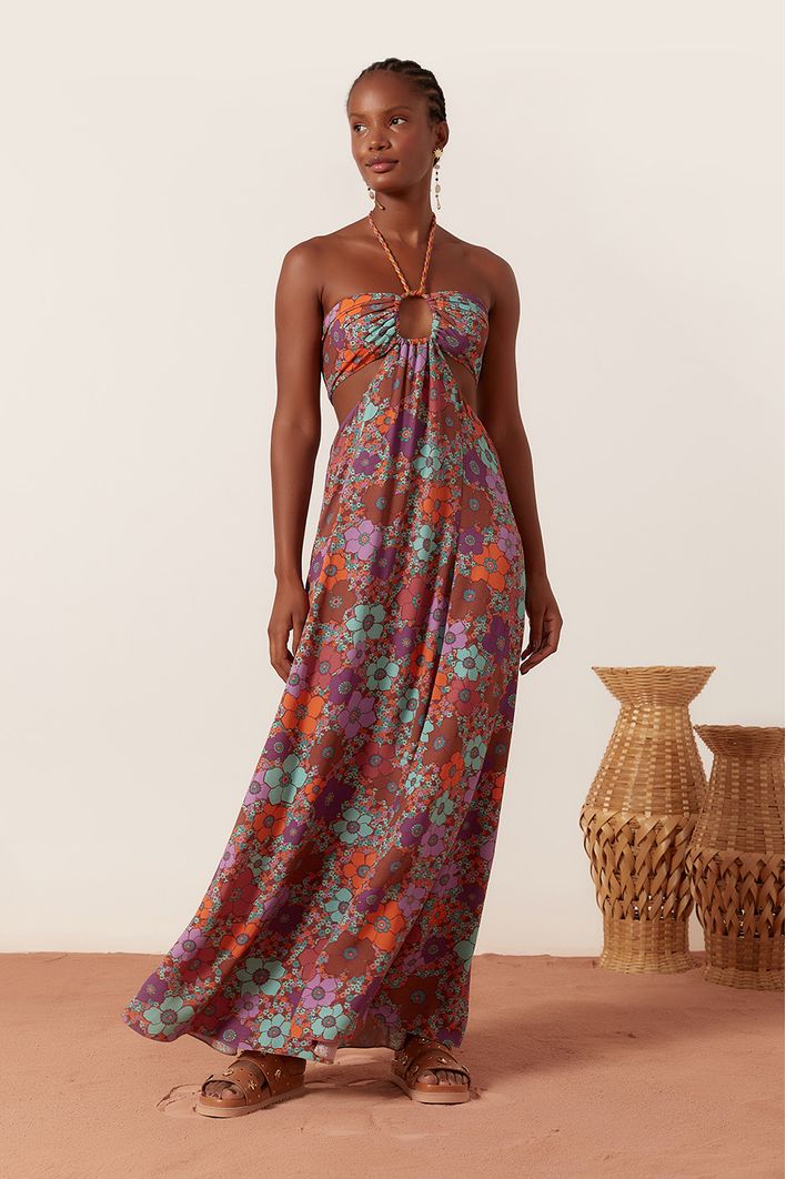 Vestido Longo Estampa Ancestral