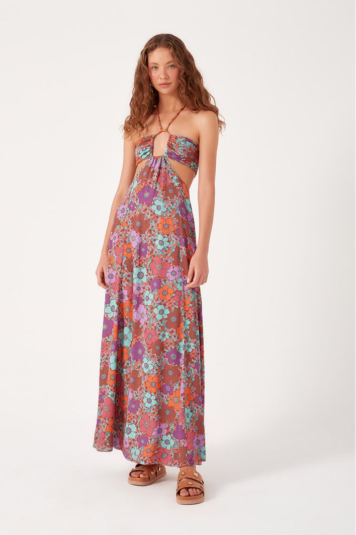 Vestido Longo Estampa Ancestral