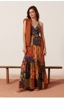 Vestido Longo Estampa Blend Verde