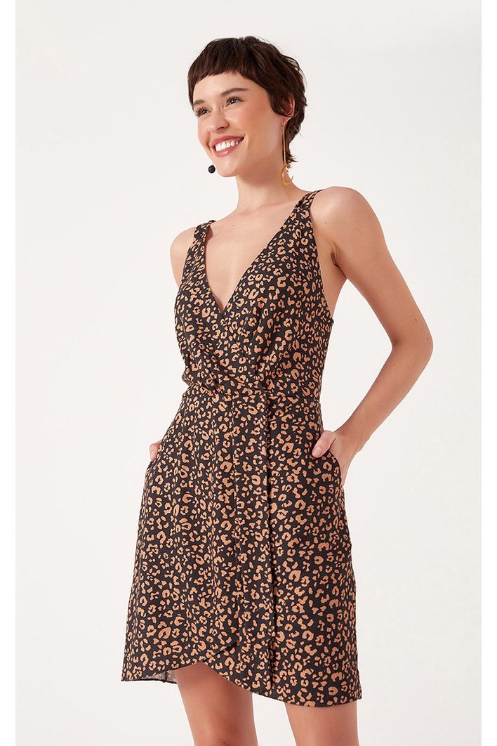 Vestido Linho Estampa Onçalina