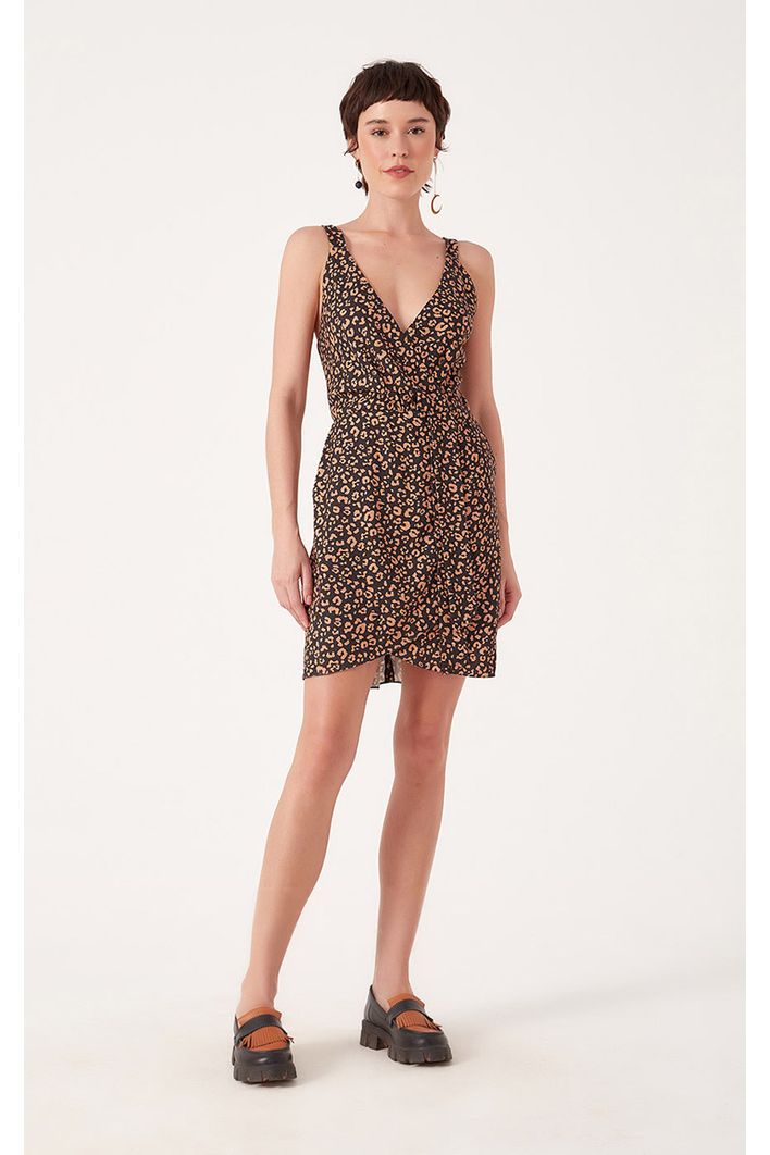Vestido Linho Estampa Onçalina