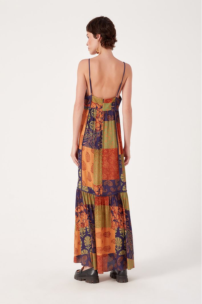 Vestido Longo Estampa Blend Verde