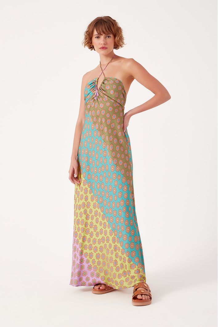 Vestido Cropped Estampa Flora