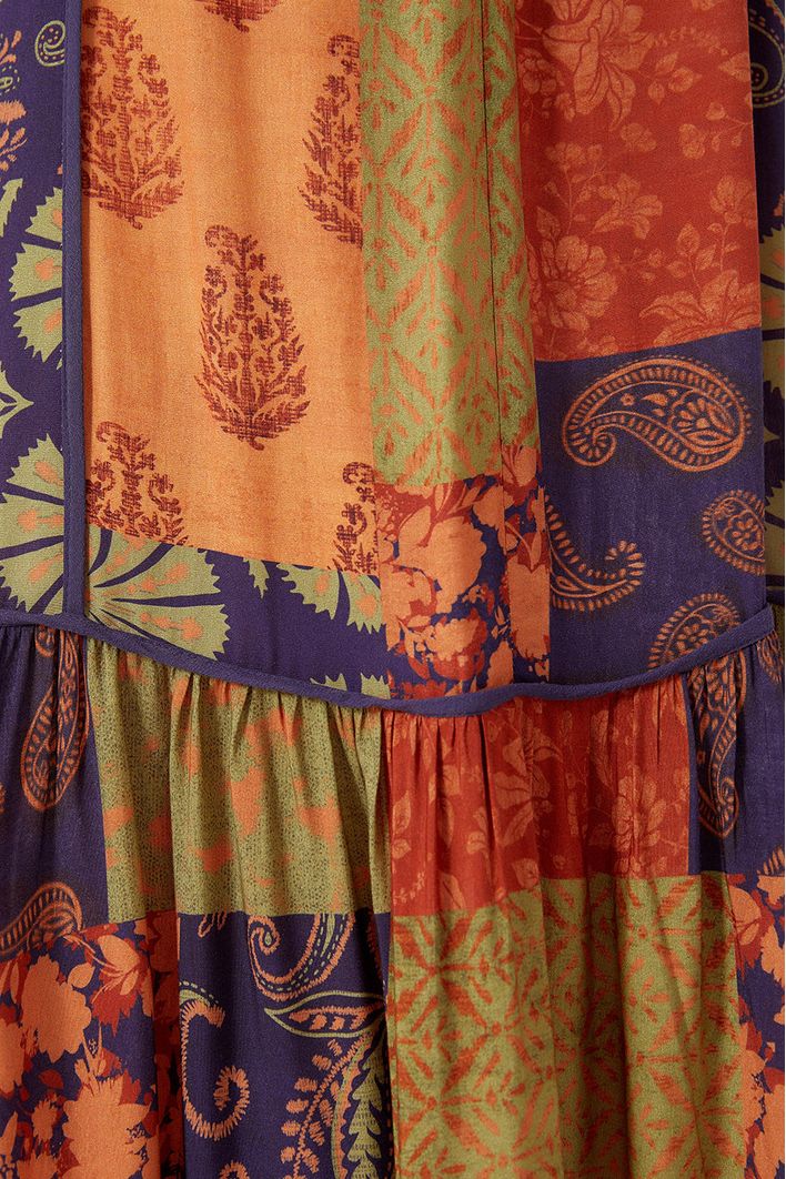 Vestido Longo Estampa Blend Verde