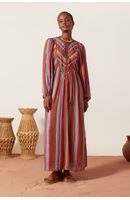 Vestido Midi Lurex Estampa Nostalgia
