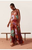 Vestido Longo Estampa Jardim Secreto