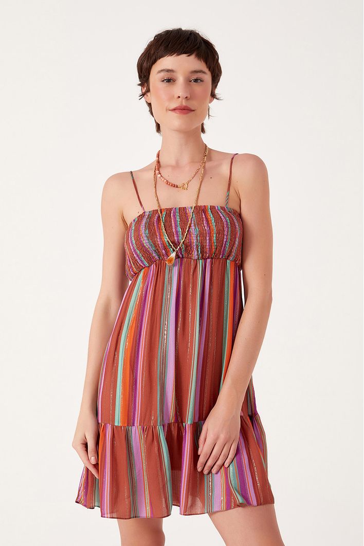 Vestido Lurex Estampa Nostalgia