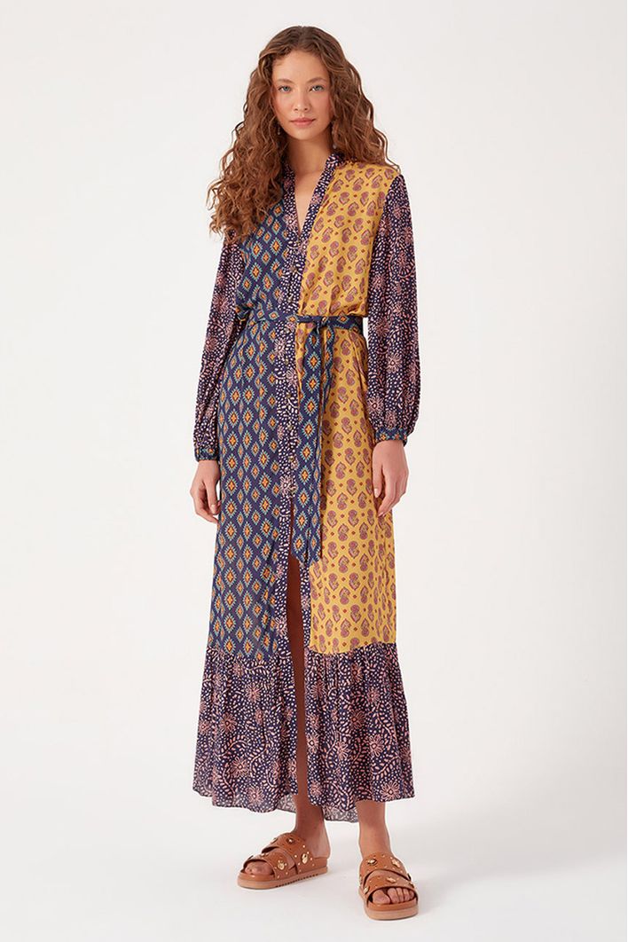 Vestido Longo Estampa Recanto Mix