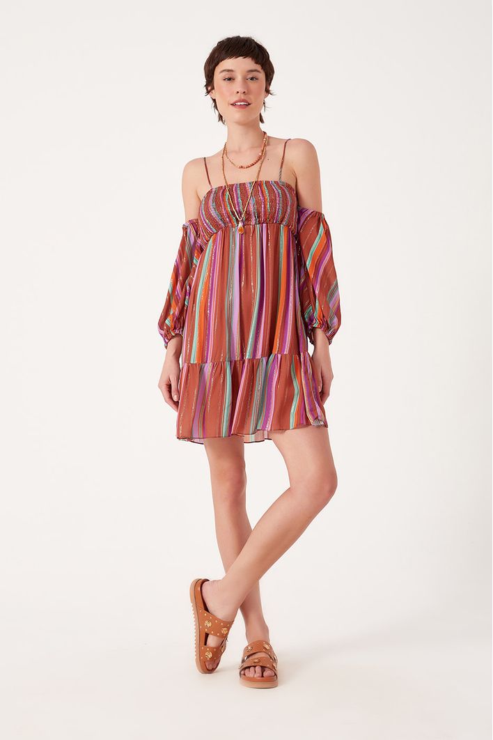 Vestido Lurex Estampa Nostalgia