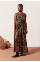 Vestido Longo Linho Estampa Bonança