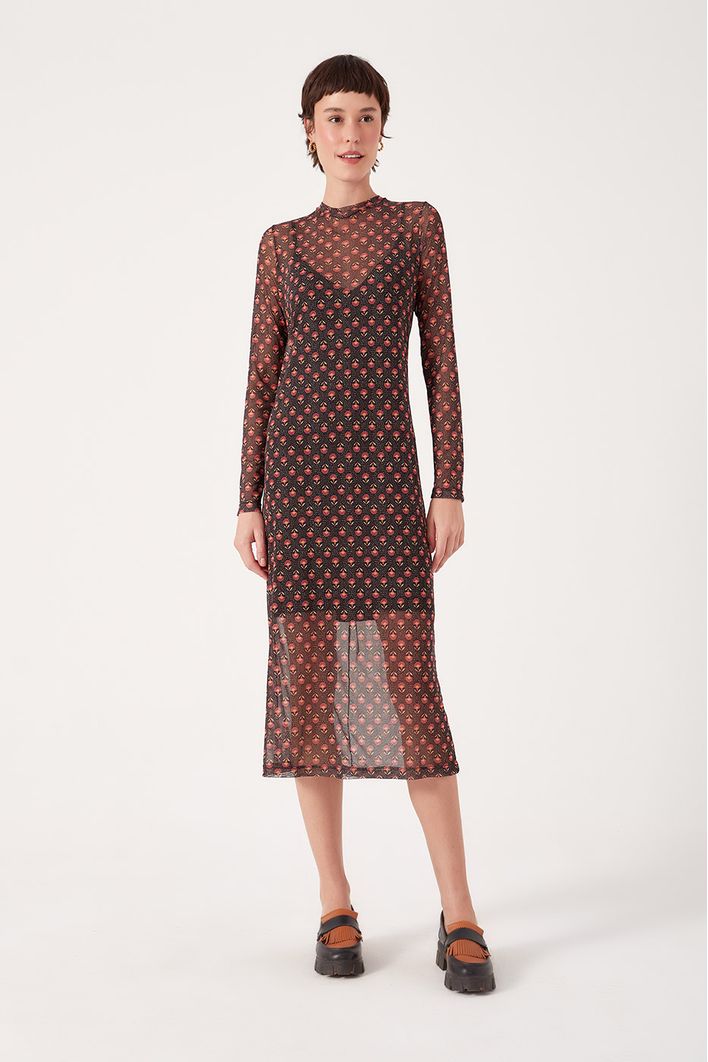 Vestido Segunda Pele Estampa Refúgio