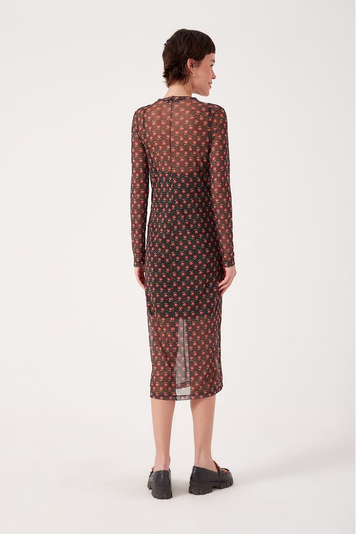 Vestido Segunda Pele Estampa Refúgio