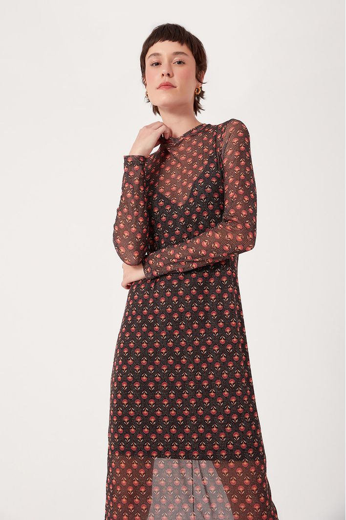 Vestido Segunda Pele Estampa Refúgio