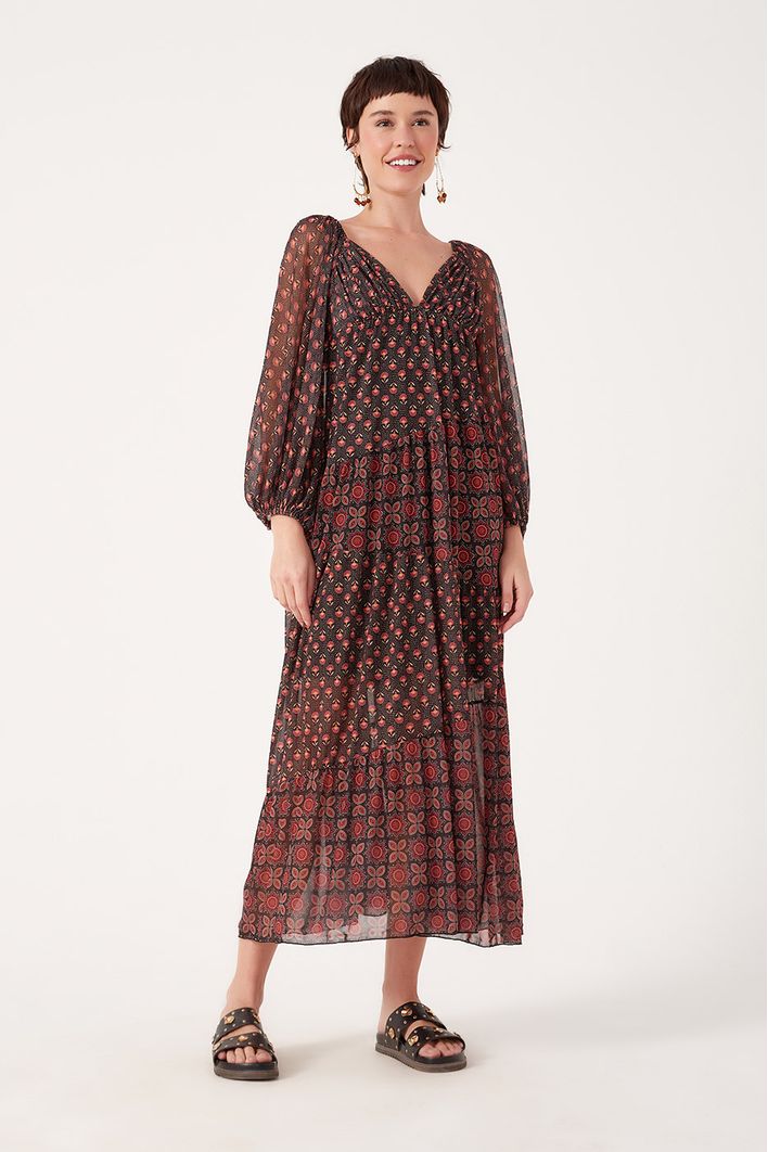 Vestido Estampa Mix Refúgio