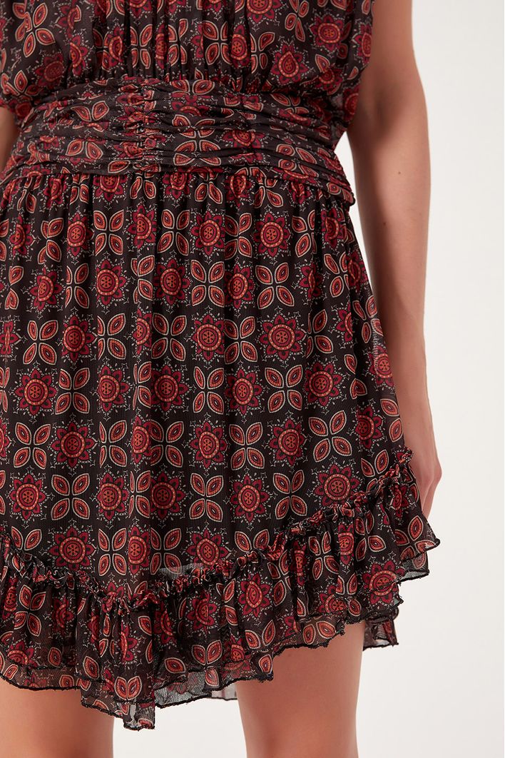 Vestido Tule Estampa Refúgio