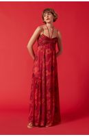 Vestido Tule Estampa Retrô
