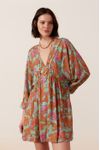 Vestido Lurex Estampa Art Nouveau