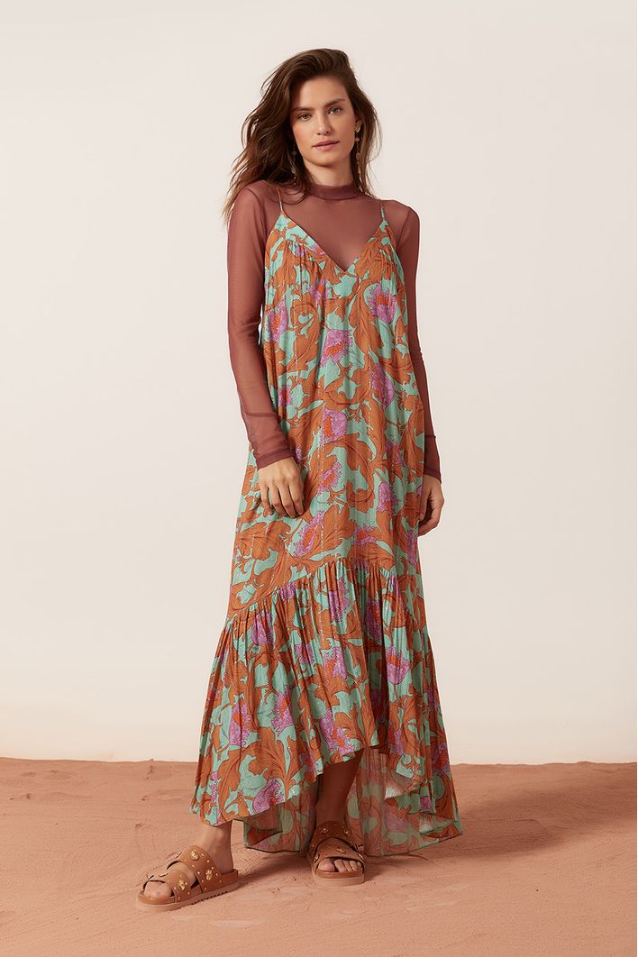 Vestido Lurex Longuette Est Art Nouveau