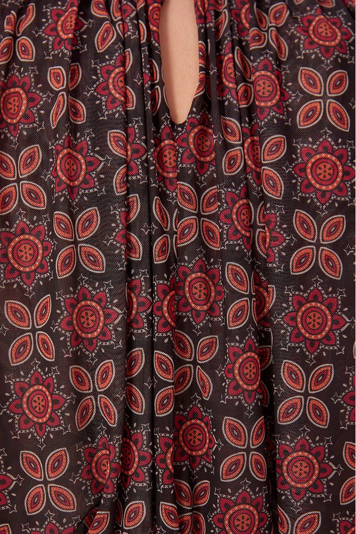 Vestido Tule Estampa Refúgio